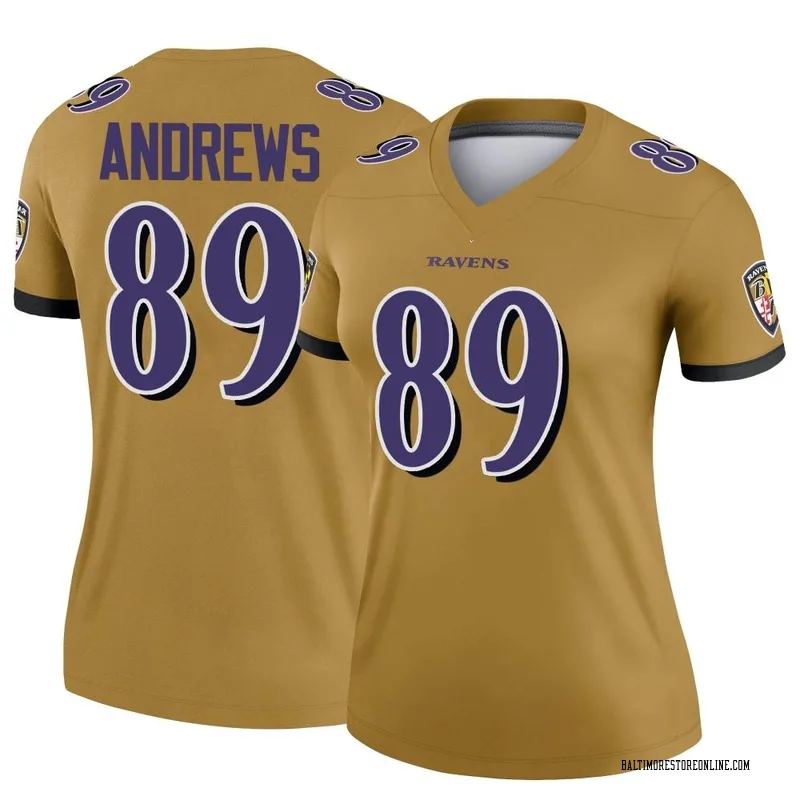 Limited Men's Mark Andrews Gold Jersey - #89 Football Baltimore Ravens  100th Season Inverted Legend Size 40/M