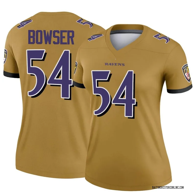 Elite Men's Tyus Bowser White Road Jersey - #54 Football Baltimore Ravens  Size 40/M