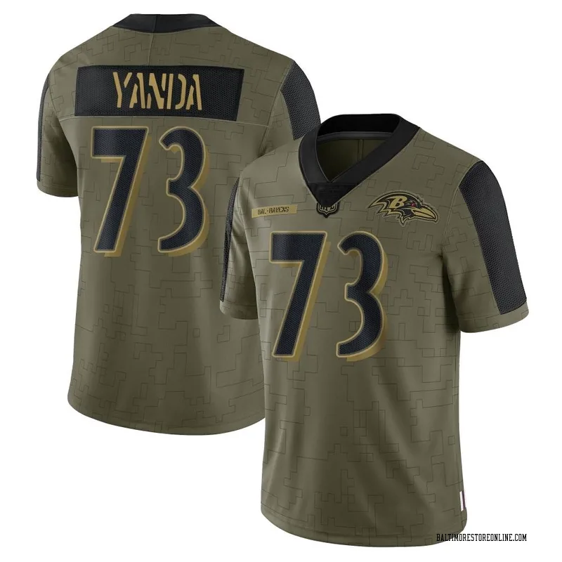 Limited Men's Marshal Yanda Camo Jersey - #73 Football Baltimore Ravens  2018 Salute to Service Size 40/M