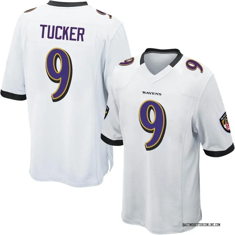 Baltimore Ravens Nike Game Road Jersey - White - Justin Tucker - Mens