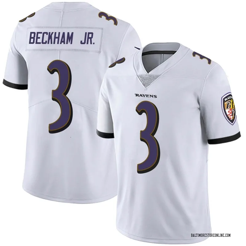 Men's Nike Odell Beckham Jr. White Baltimore Ravens Game Jersey